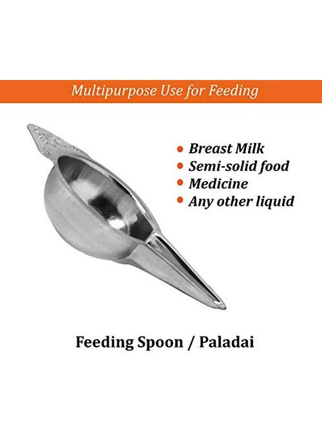 Stainless Steel Baby Feeder Spoon For Baby, Food Feeder Bonda, Feeding Spoon, Paladai For New Born Pack Of 2 20ml Each Silver