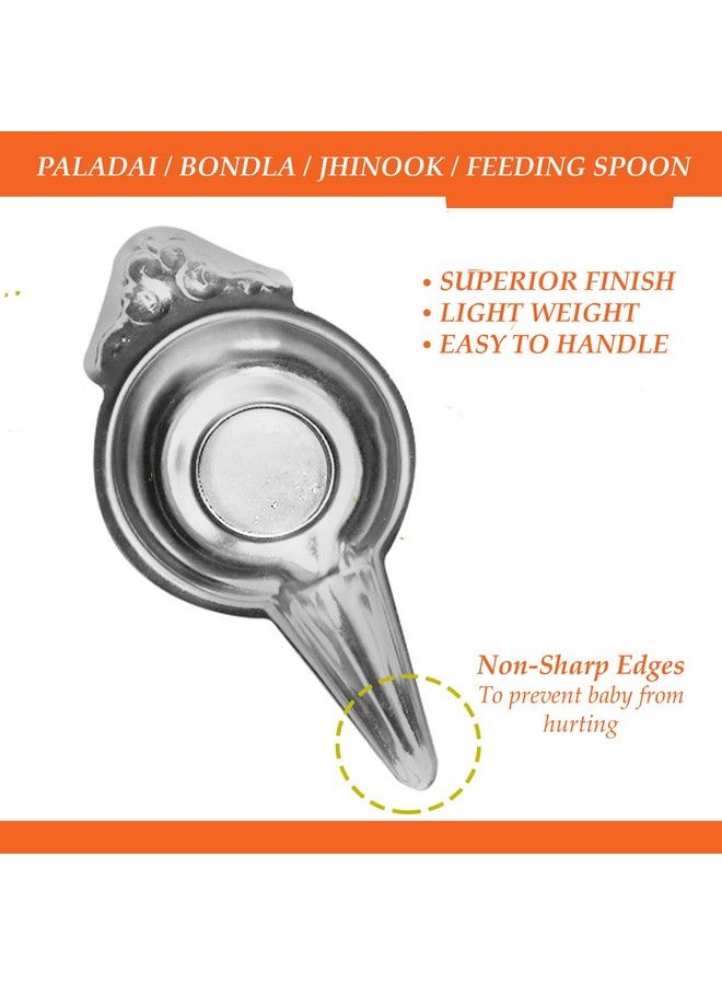 Stainless Steel Baby Feeder Spoon For Baby, Food Feeder Bonda, Feeding Spoon, Paladai For New Born Pack Of 2 20ml Each Silver