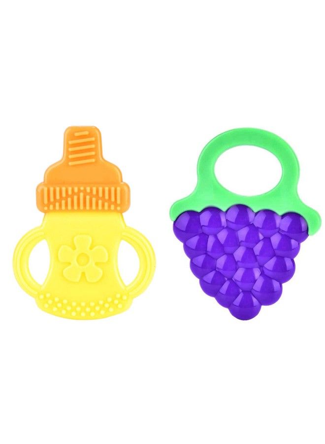 Baby Silicone Fruit Shape Teether (Multicolour Pack Of 2)