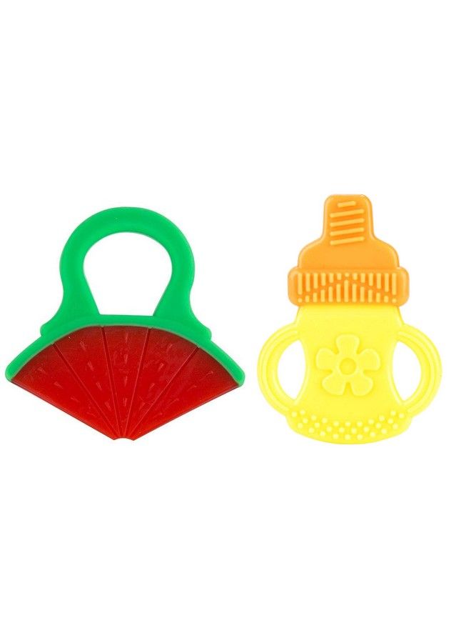 Combo Silicone Fruit Shape Teether For Baby Toddlers Infants Children (Pack Of 2)