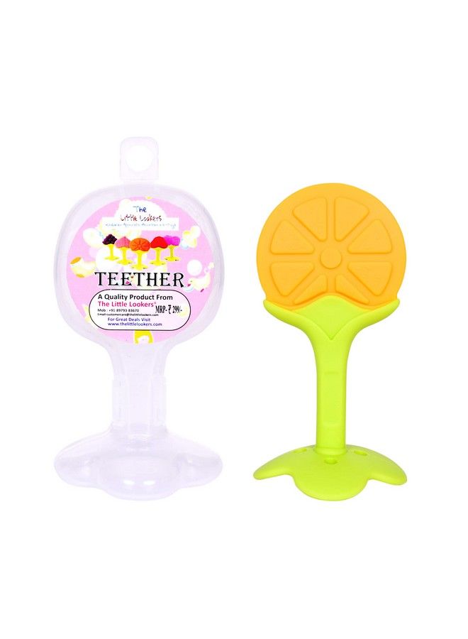 Silicone Fruit Shape Teether I 100% Bpa Free Teething Toys For Baby Toddlers Infants (Orange)