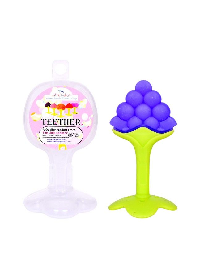 Silicone Fruit Shape Teether For 0 To 12 Months Baby;Toddlers;Infants;Children I 100% Bpa Free (Grapes Pack Of 1)
