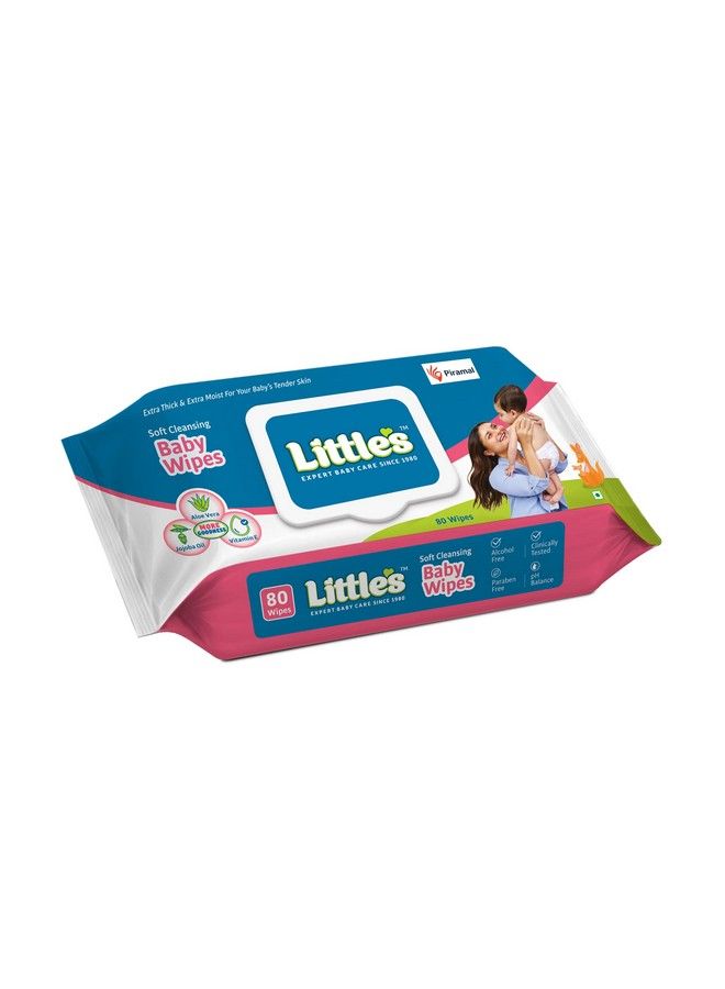 Soft Cleansing Baby Wipes Lid Pack (80 Wipes)