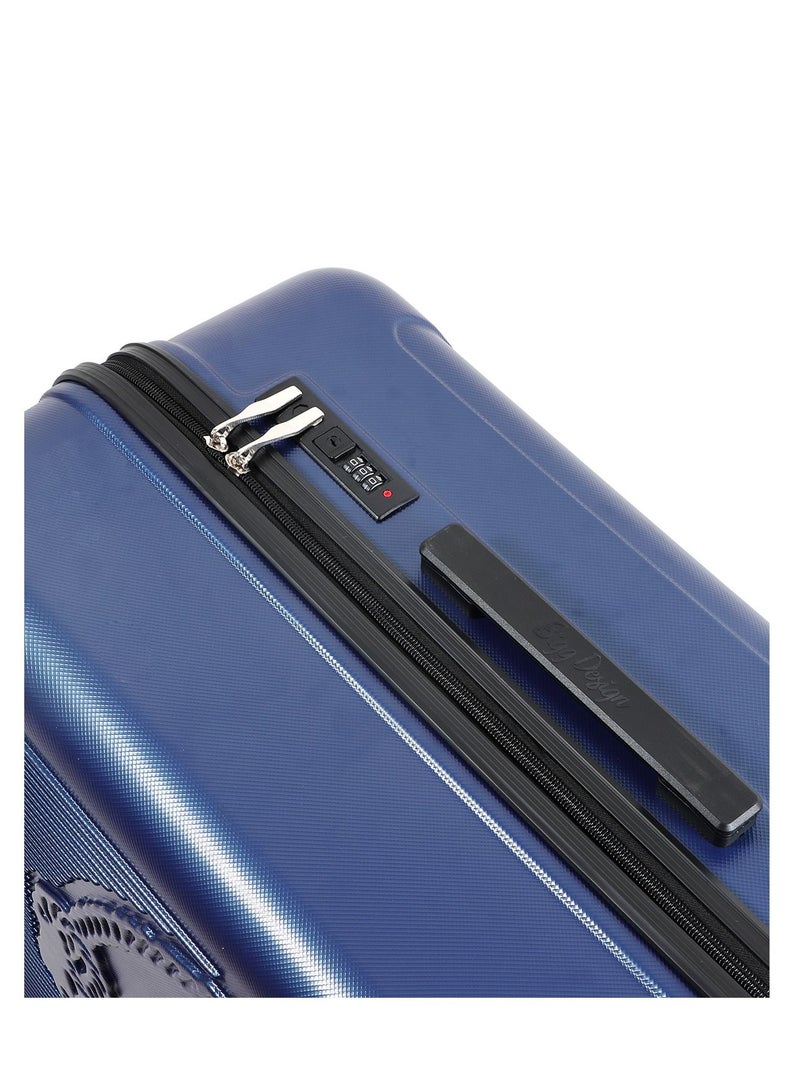 Biggdesign Lightweight Ocean Design Carry On Luggage with Spinner Wheel and Lock System Navy Blue 20-Inch