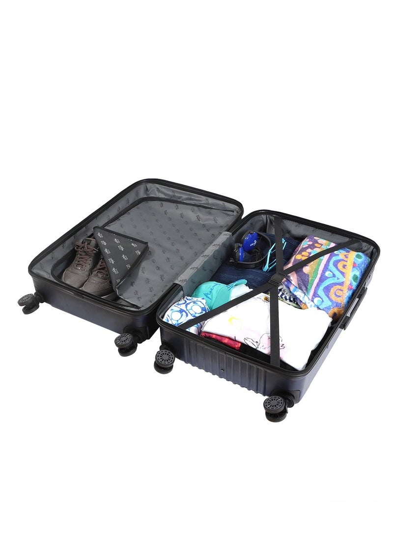 Biggdesign Lightweight Ocean Design Carry On Luggage with Spinner Wheel and Lock System Navy Blue 24-Inch