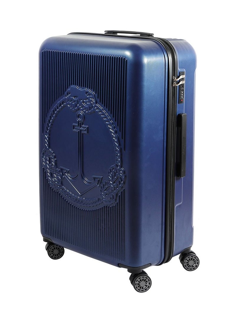 Biggdesign Lightweight Ocean Design Carry On Luggage with Spinner Wheel and Lock System Navy Blue 28-Inch