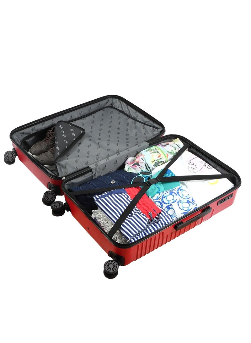 Biggdesign Lightweight Cats Design Carry On Luggage with Spinner Wheel and Lock System Red 24-Inch
