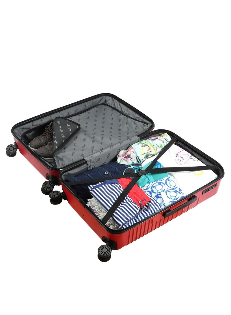 Biggdesign Lightweight Cats Design Carry On Luggage with Spinner Wheel and Lock System Red 28-Inch