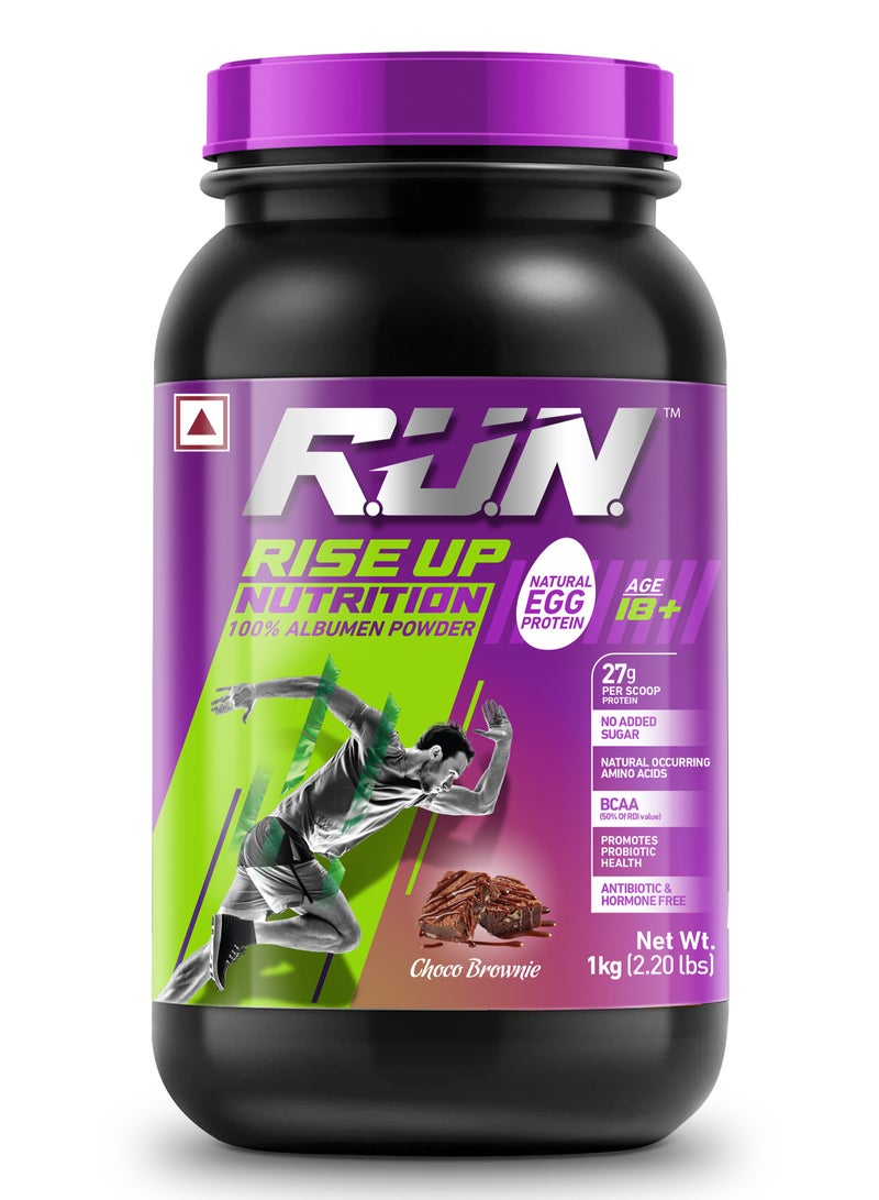 100% Egg White Protein Powder, Natural Egg Protein, 27g Protein, 14g EAA, Lactose Free, Soy Free, Gluten Free, 2.20 lbs/1 kg, 28 Servings, Chocolate Brownie