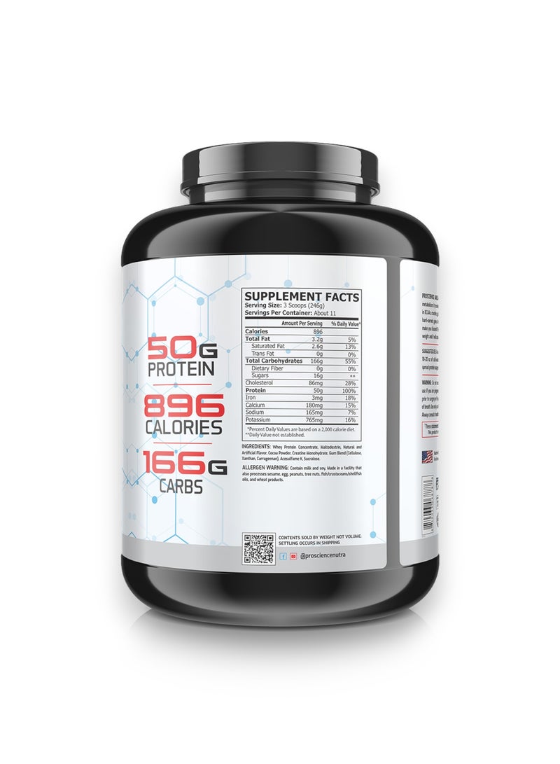 Mass Gainer, Revolutionary Weight Gainer, Chocolate Flavour, 6 Lb