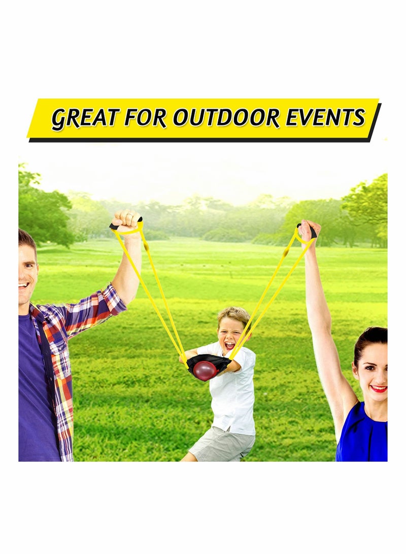 2 Pieces Water Balloon Launcher 500 Yard with Balloons, 2-3 Person Giant Sling T-shirt