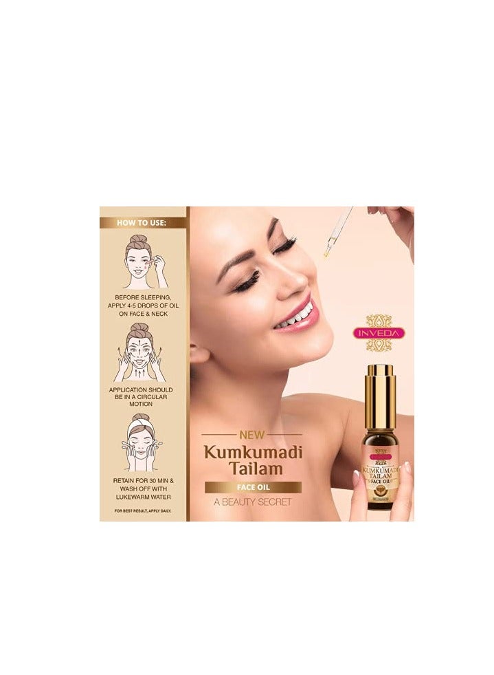 Inveda Kumkumadi Tailam Face Oil Prevents Dull Skin Acne Spots 10ml