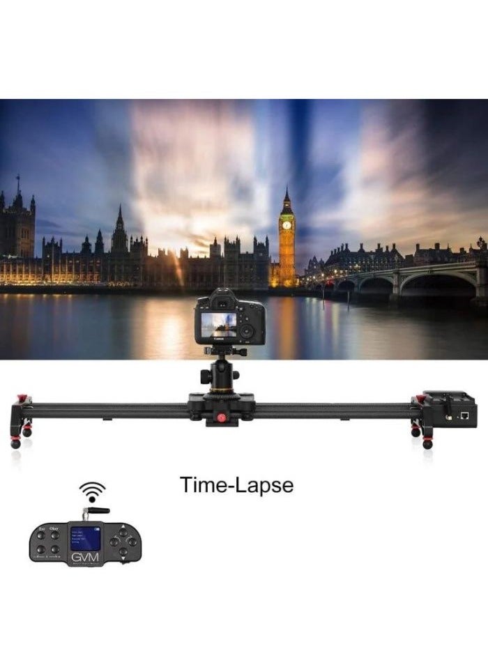 GVM 1.5D-120CM Wireless Carbon Fiber Motorized Camera Slider with Bluetooth Remote – 4-Way Motion Control, APP & Manual Modes, Ultra-Quiet Motor for DSLR & Mirrorless Video Shooting