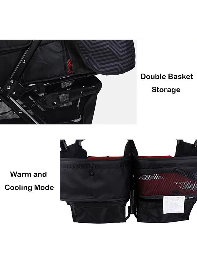 Twins Baby Stroller Double Travel Pushchair Lightweight Foldable & Portable Double Buggy