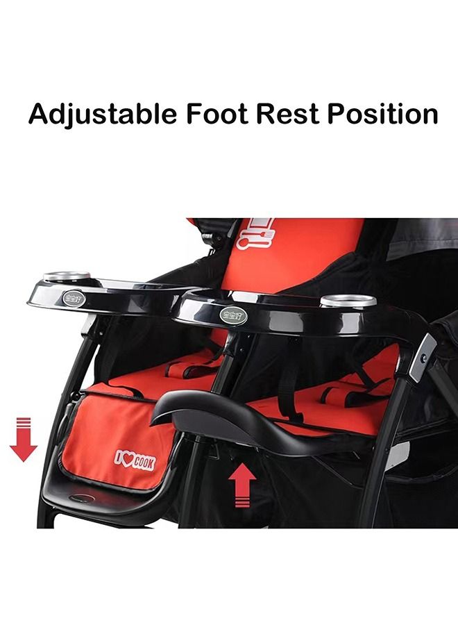 Twins Baby Stroller Double Travel Pushchair Lightweight Foldable & Portable Double Buggy