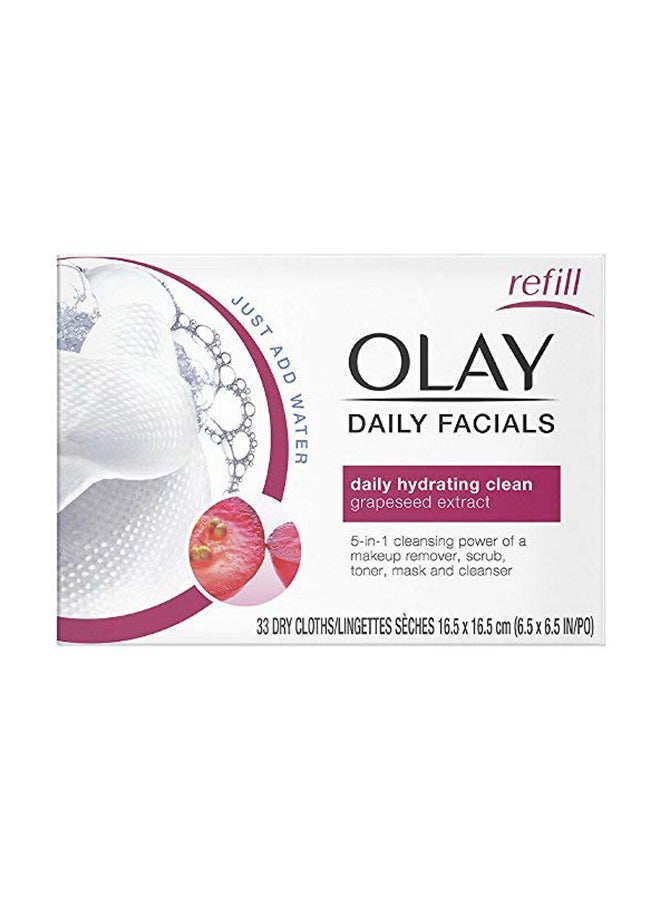 Daily Facial Hydrating Cleansing Cloth White 16.5 x 16.5cm