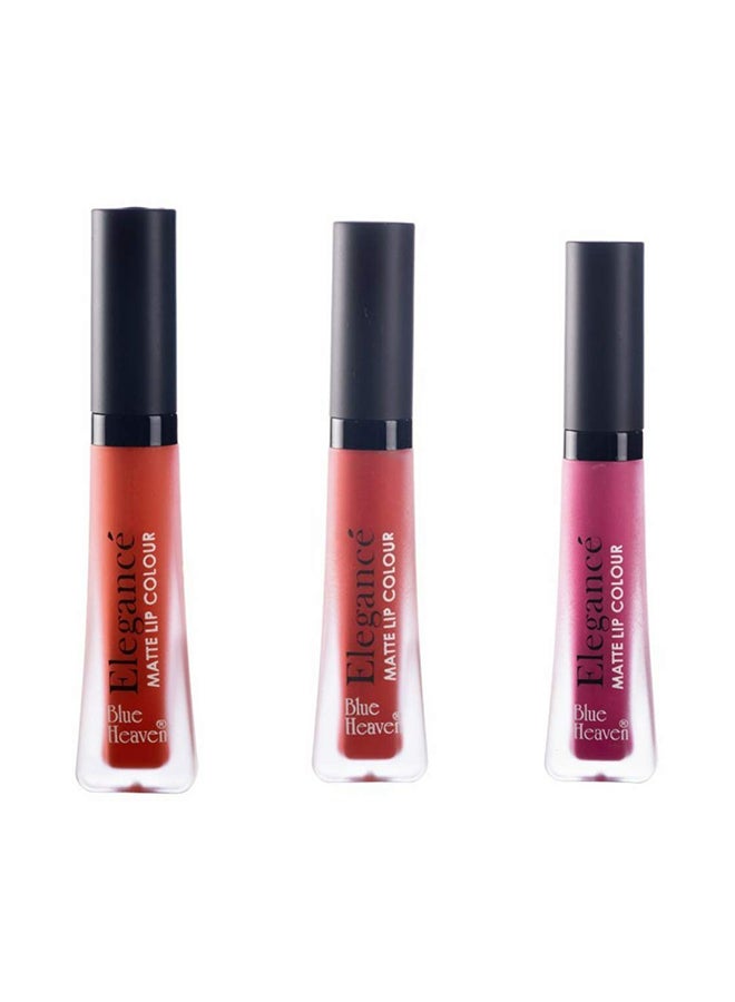 Pack Of 3 Elegance Matte Lip Colour Multicolour