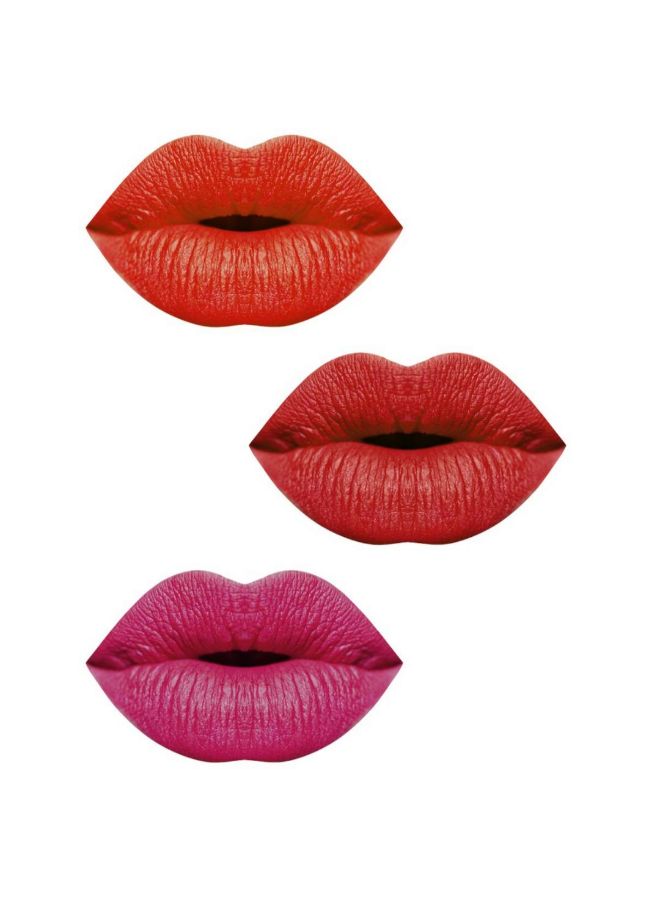 Pack Of 3 Elegance Matte Lip Colour Multicolour
