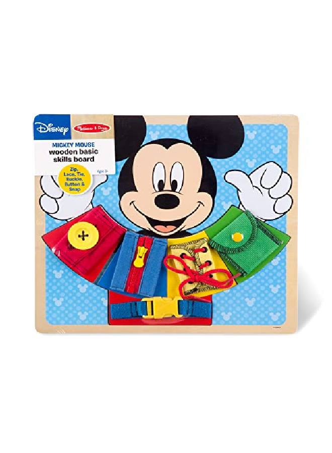 Mickey Mouse Clubhouse Wooden Basic Skills Board Zip Lace Tie Buckle Button And Snap