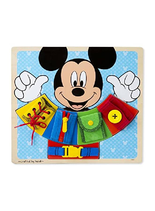 Mickey Mouse Clubhouse Wooden Basic Skills Board Zip Lace Tie Buckle Button And Snap