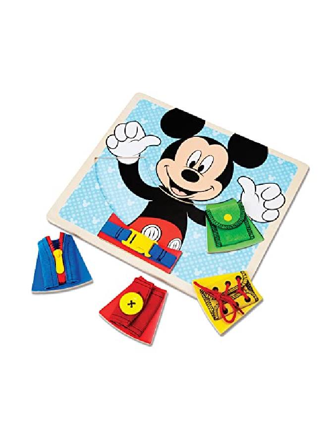 Mickey Mouse Clubhouse Wooden Basic Skills Board Zip Lace Tie Buckle Button And Snap