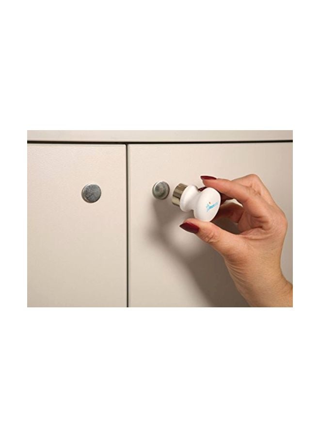 Grip-Safe Magnetic Knobs With Screws - White/Silver