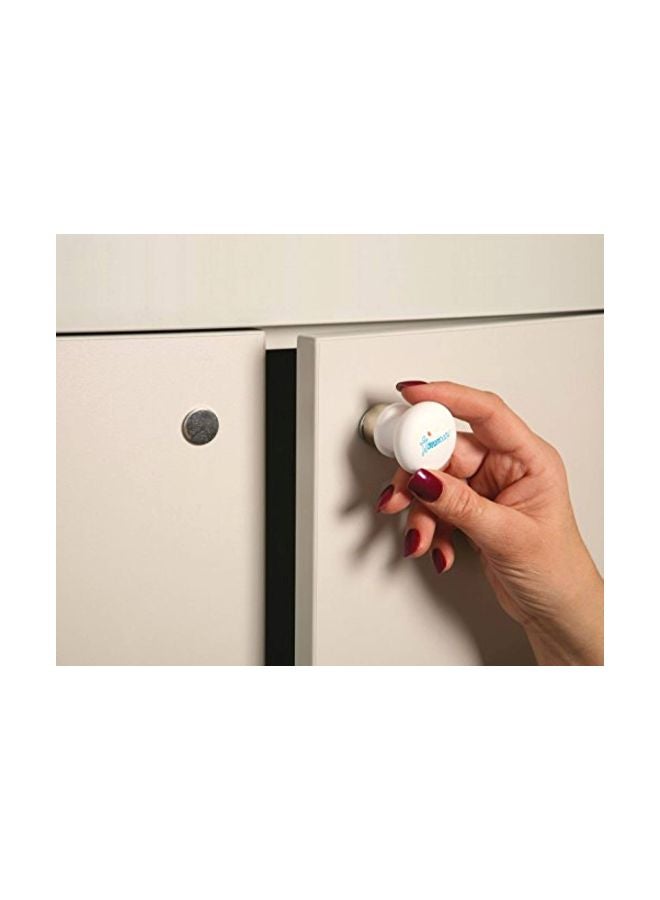 Grip-Safe Magnetic Knobs With Screws - White/Silver