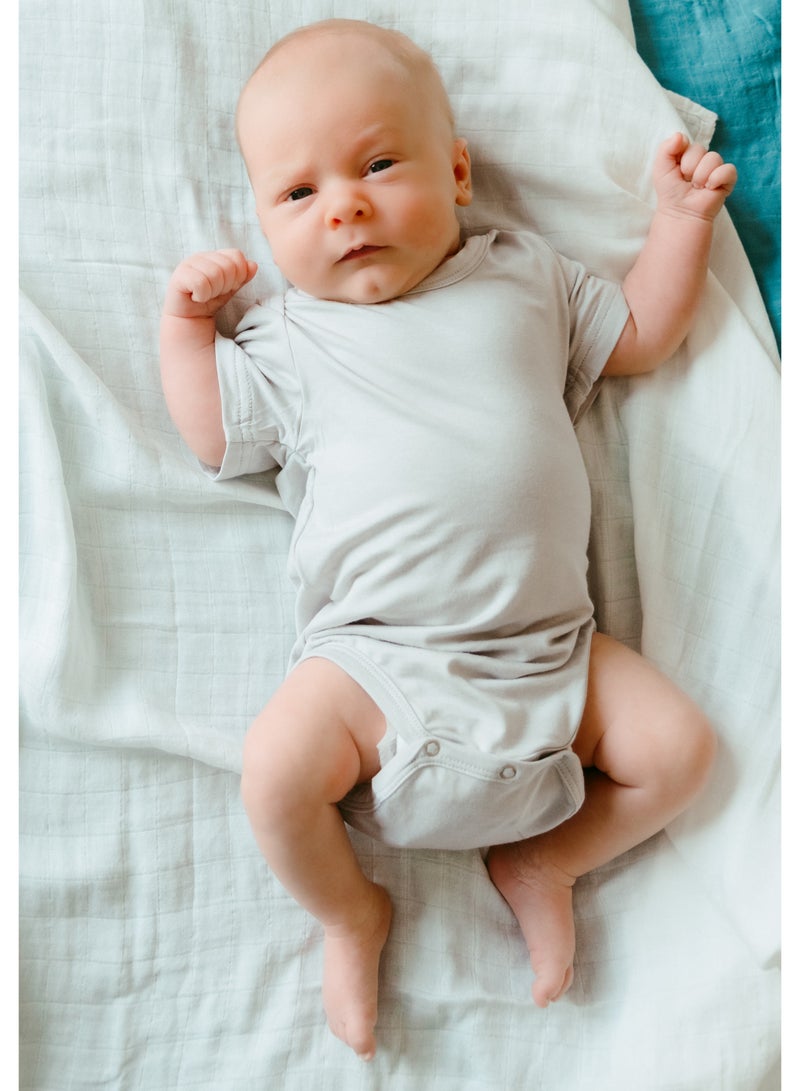 Organic Bamboo Spandex Bodysuit- Grey	Preemie up to 3kg