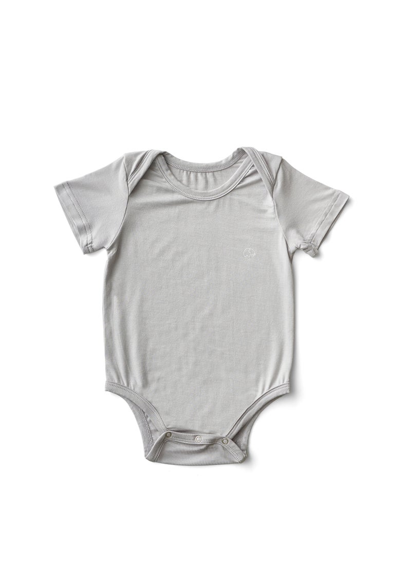 Organic Bamboo Spandex Bodysuit- Grey	0 to 3 months