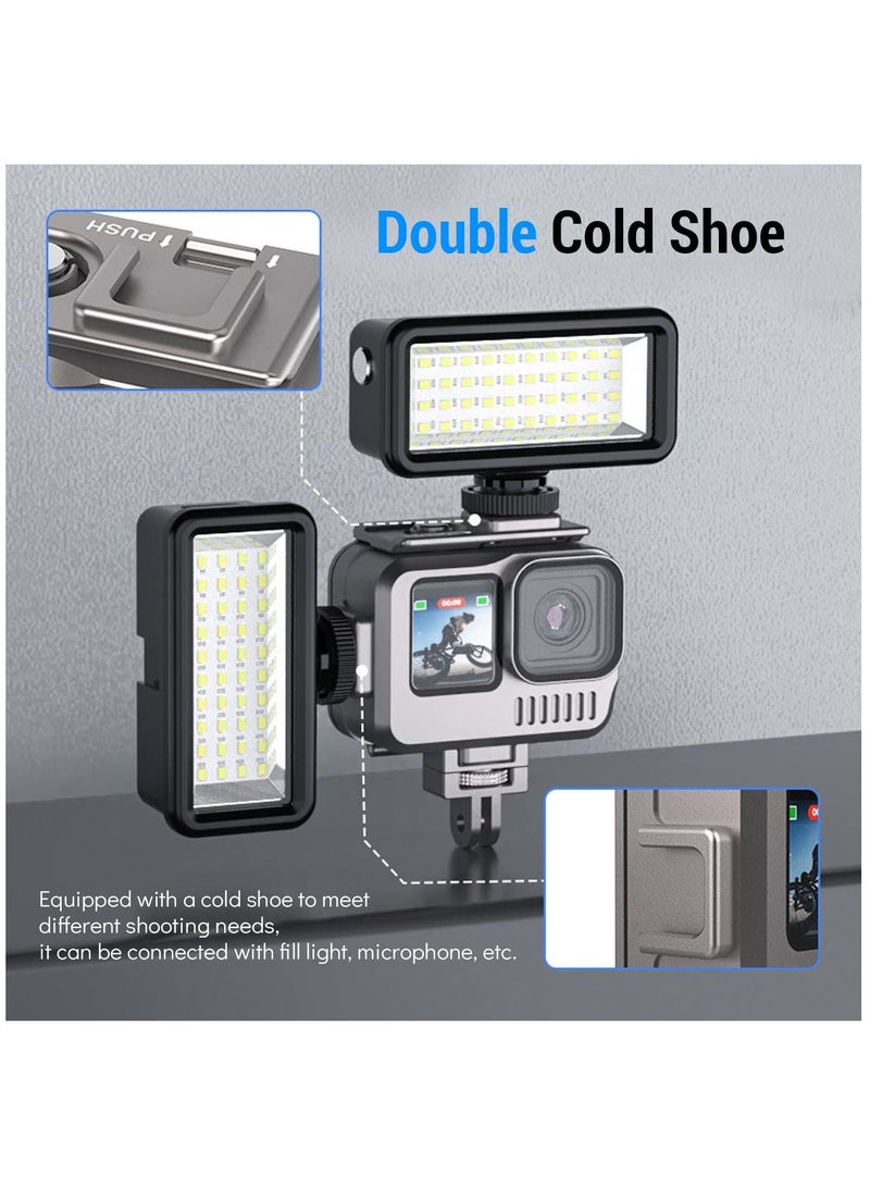 Aluminum Waterproof Case for GoPro Hero 11/10/9 Black, Protective 131FTUnderwater Dive Housing Shell with 2 Cold Shoes Hero11/10/9 Black Action Camera