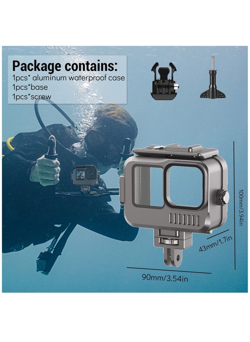 Aluminum Waterproof Case for GoPro Hero 11/10/9 Black, Protective 131FTUnderwater Dive Housing Shell with 2 Cold Shoes Hero11/10/9 Black Action Camera