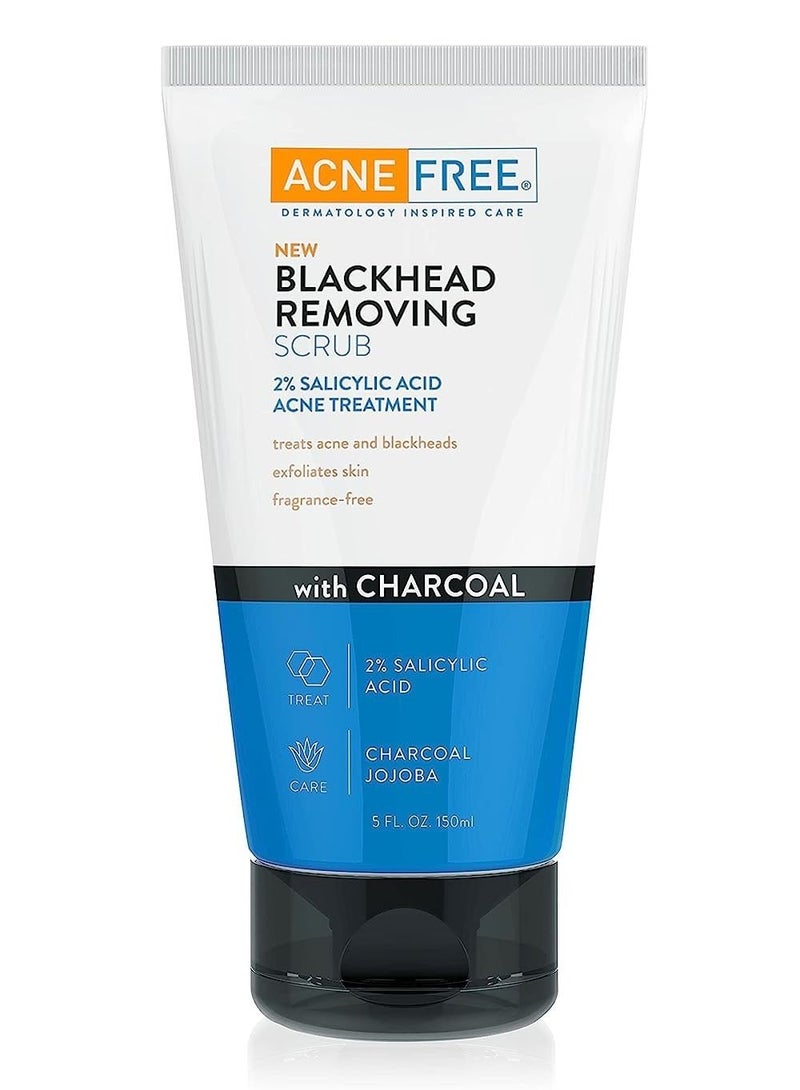 Blackhead Removing Exfoliating Face Scrub with 2% Salicylic Acid and Charcoal Jojoba, 5 Ounce