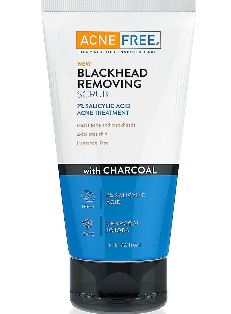 Blackhead Removing Exfoliating Face Scrub with 2% Salicylic Acid and Charcoal Jojoba, 5 Ounce