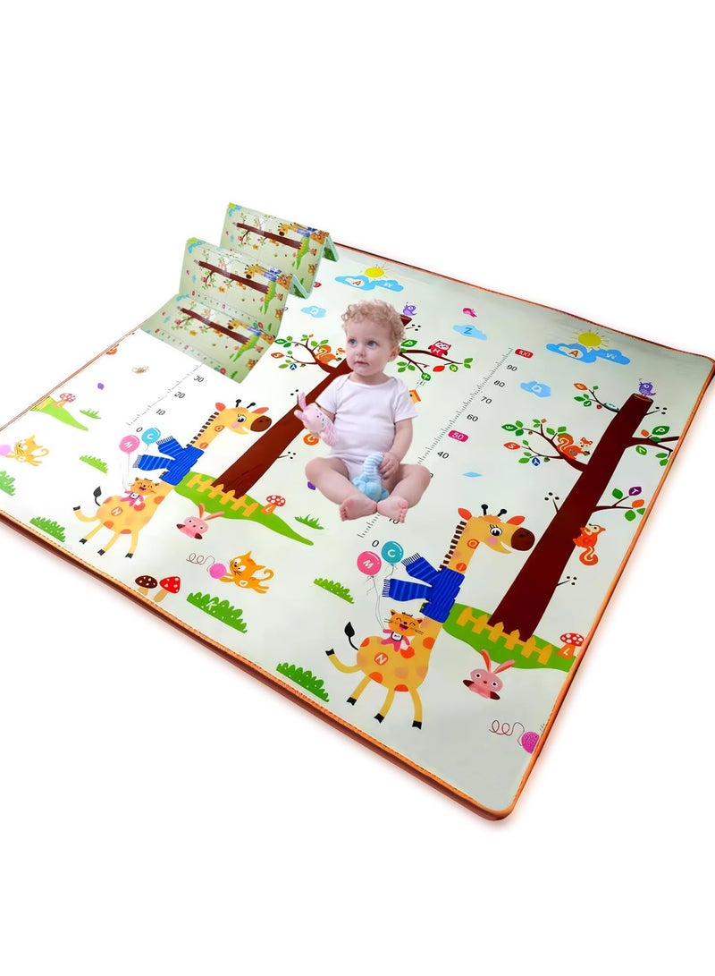 Baby Play Mat for Crawling Foam Floor Playmat, Foldable Reversible Double-Sided Kids Play Pad, Portable Waterproof Activity Mat Anti-Slip Thick Large Play Mat for Infant Toddler Nursery Room 180x160CM
