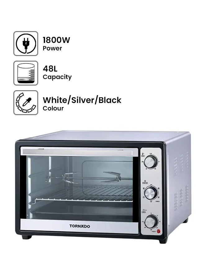 Microwave Electric Oven 1800W 48 L 1800 W TEO-48DG(K) White/Silver/Black