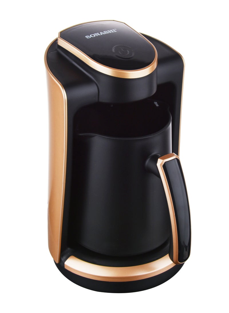 Electric Turkish Coffee Maker 250ML Capacity with Light & Sound Indicator | Auto Cut-Off Feature and Overheat Protection 250 ml 500 W STCM-4973 Black/Gold