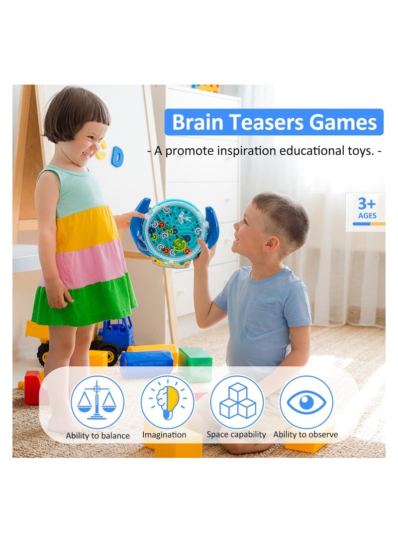 Brain Teasers Puzzles Games for Kids, 3D Gravity Maze Ball for Kids 3-8, Labyrinth Game Mind Puzzle with Gear Control, Challenges Fine Motor Skills, Puzzle Toys Gifts for Kids Teens, Hard Games