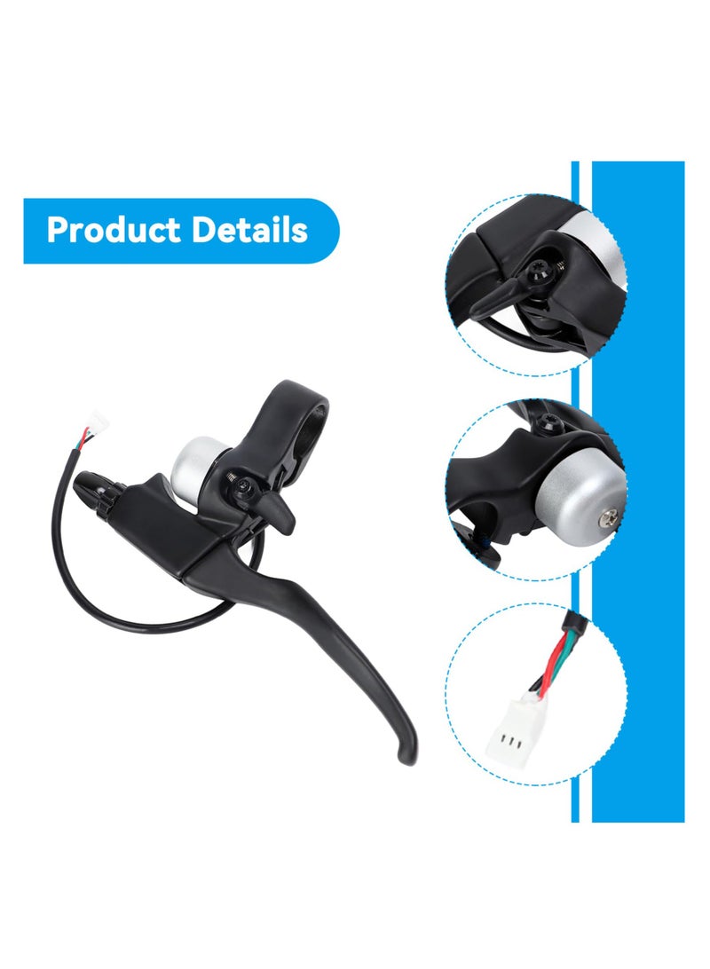 Electric Bike Brake Levers, Electric Scooter Handbrake Brake, Level Aluminum Alloy Bicycle Brake Handle Replacement with Bell Scooter Handbrake with Bell for Electric Bike, Lightweight Design