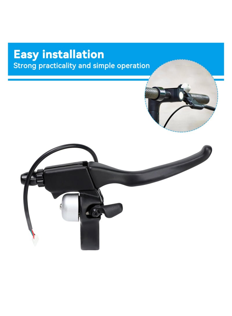 Electric Bike Brake Levers, Electric Scooter Handbrake Brake, Level Aluminum Alloy Bicycle Brake Handle Replacement with Bell Scooter Handbrake with Bell for Electric Bike, Lightweight Design