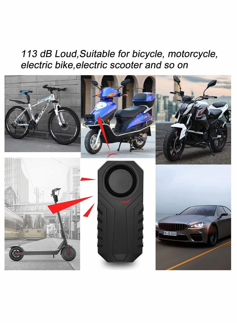 Motorcycle Alarm with Adjustable Volume, Wireless Anti-Theft Security Bike Remote Control, Safety Lock for Motorbike Scooter Vehicles, Super Loud Siren and Waterproof