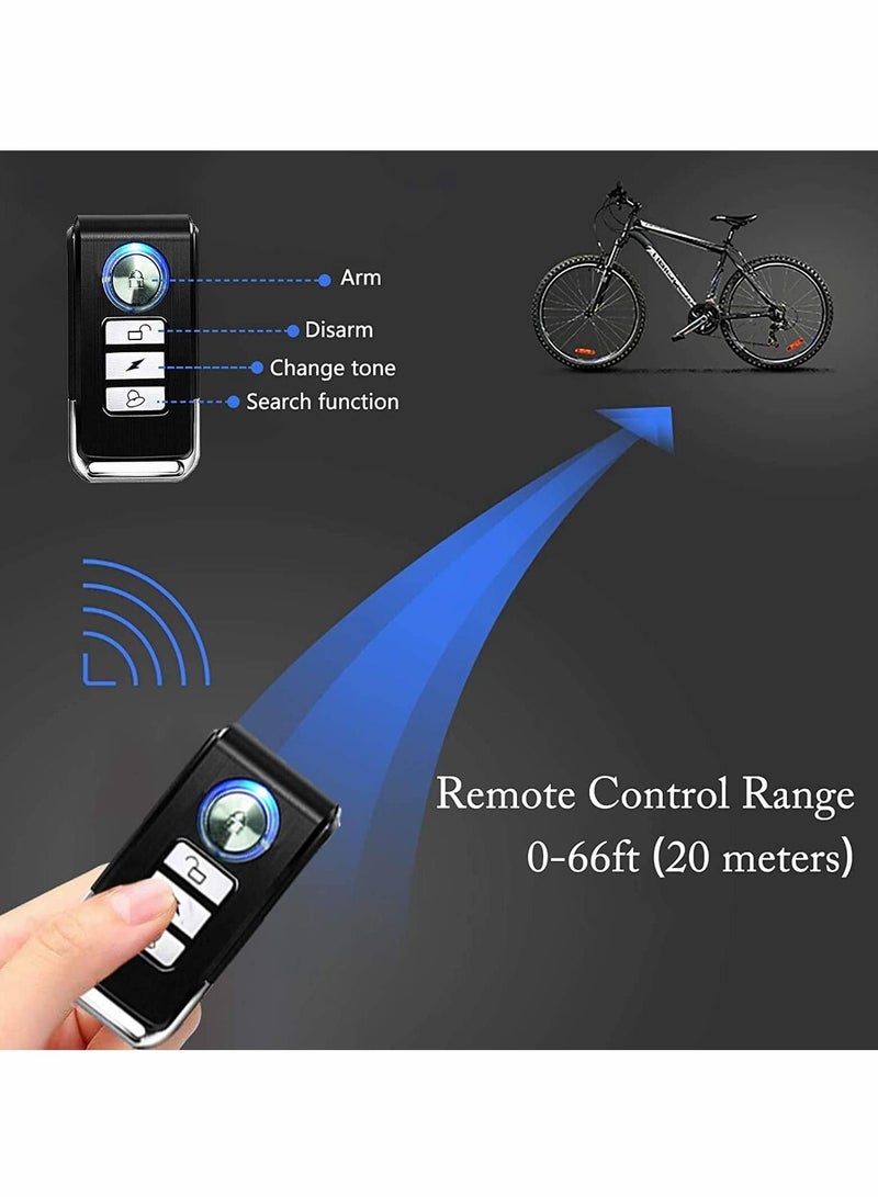 Motorcycle Alarm with Adjustable Volume, Wireless Anti-Theft Security Bike Remote Control, Safety Lock for Motorbike Scooter Vehicles, Super Loud Siren and Waterproof