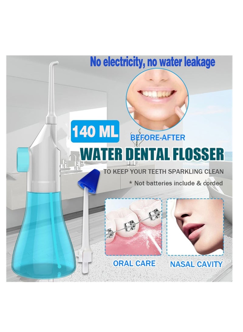 Water Flosser Oral Irrigator for Teeth, Water flosser portable, Manual Water flosser cordless, Braces Cleaning Machine, Cordless Oral Irrigator, for Travel and Home