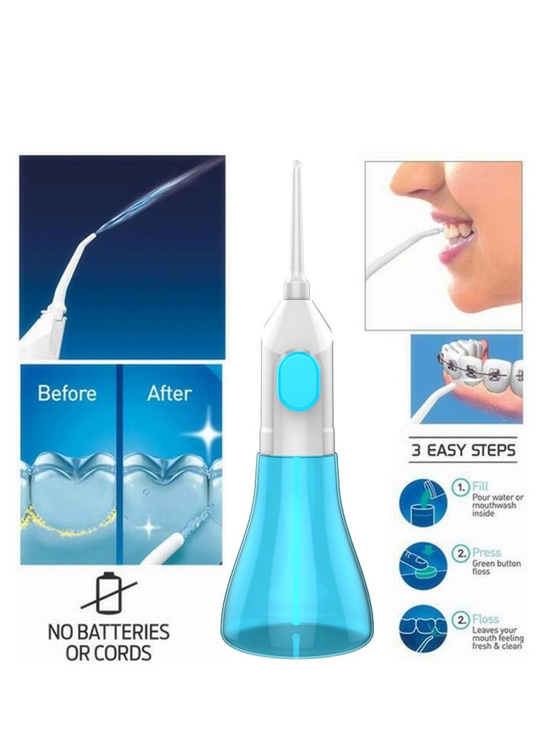 Water Flosser Oral Irrigator for Teeth, Water flosser portable, Manual Water flosser cordless, Braces Cleaning Machine, Cordless Oral Irrigator, for Travel and Home