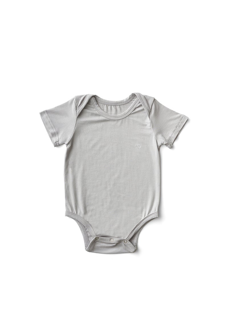 Organic Bamboo Spandex Bodysuit- Grey	6 to 12 months