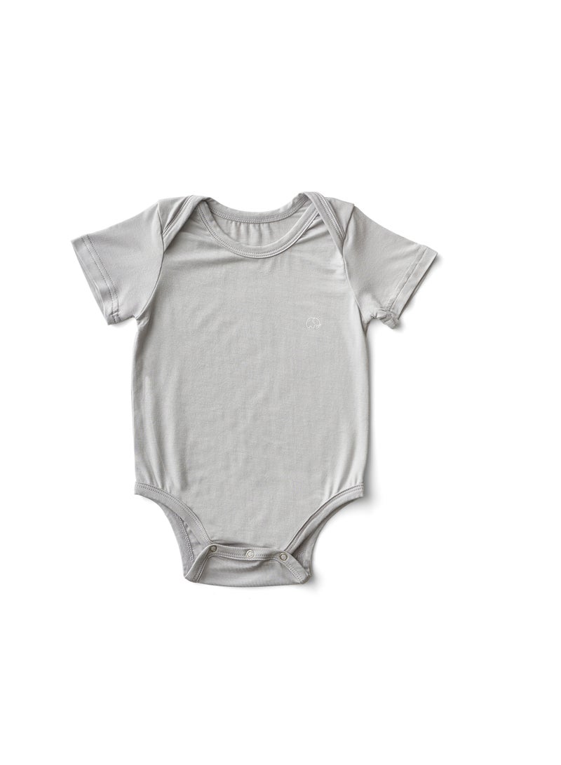 Organic Bamboo Spandex Bodysuit- Grey	3 to 6 months