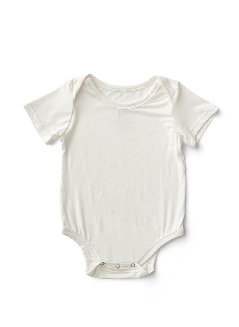 Organic Bamboo Spandex Bodysuit- White Preemie to 3kg