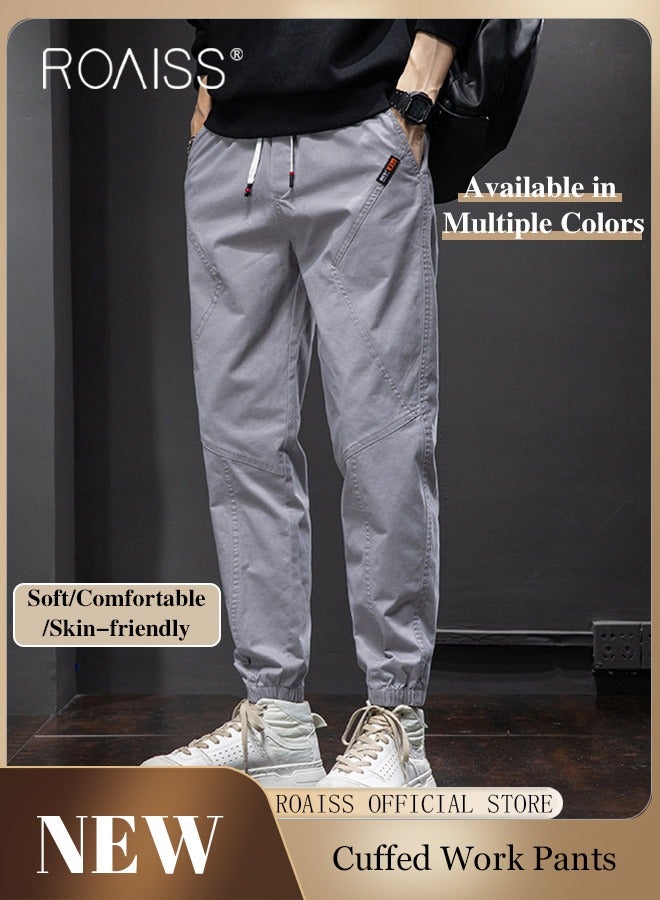 Men's Cargo Pants Casual Pants Made of Pure Cotton with Elastic Drawstring Suitable for Various Body Types Simple and Trendy