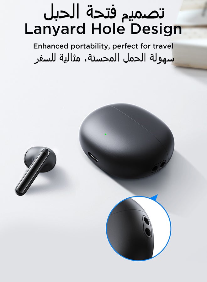 FB2 Bluetooth 5.3 Headphones 65ms Low Latency IPX5 Waterproof DNS Call Enhancement Instant Flash Charge Hifi True Wireless Earbuds Suitable for Men Women Earphones with Charging Box Black