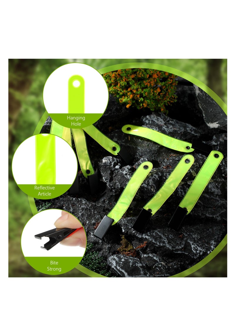 Trail Markers, Reflective Tree Tacks, Hunting Reflector Tacks, Made of Quality Plastic and Iron, Reliable and Sustained, Trail Marking Ribbon with Clips for Hiking, Hunting, Outdoor, Running