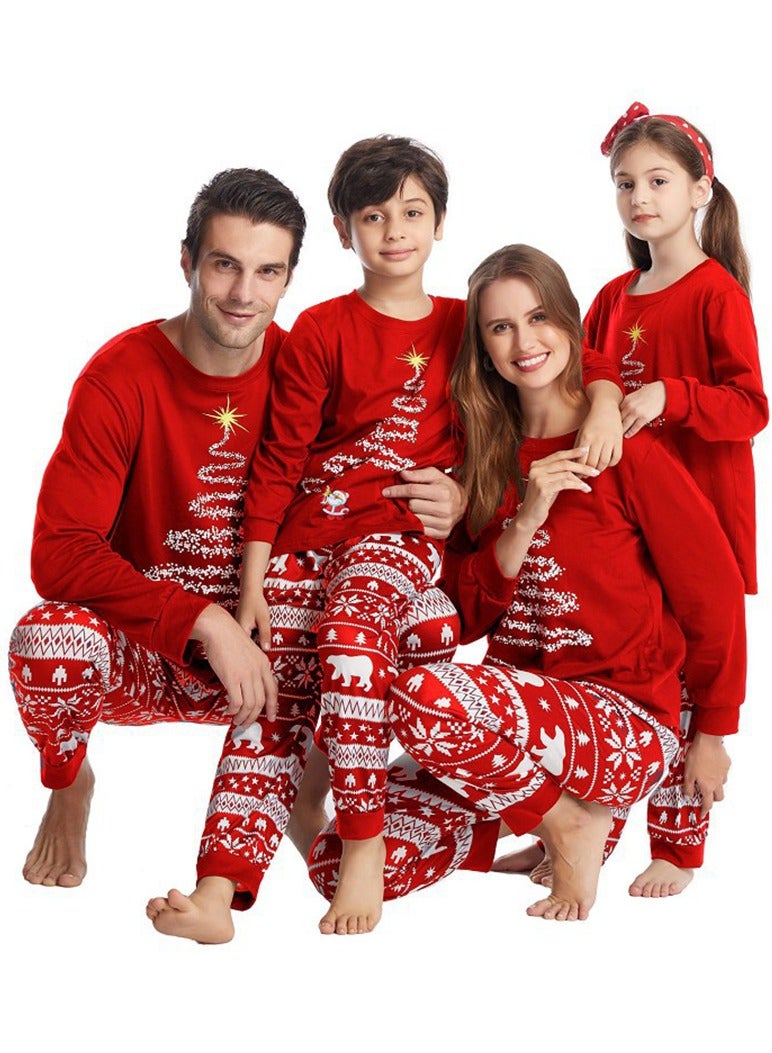 Children's Family Matching Pajamas Holiday Matching Clothing Long-Sleeved Parent-Child Pajamas for Home Suitable for Women Men Children and Pets (Men)